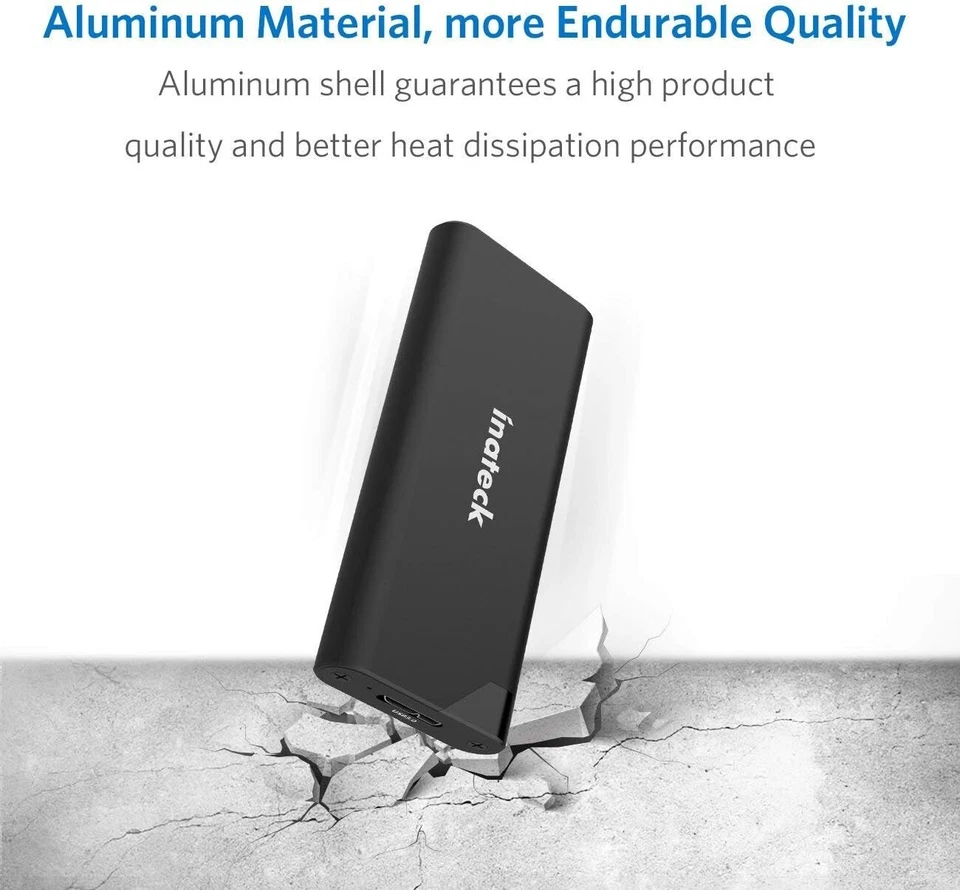 Inateck M.2 SATA Enclosure, USB 3.0 External Hard Drive Case, FE2012N - NEW - Image 4 of 4