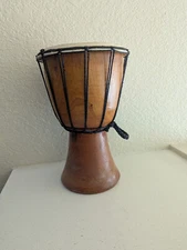Handcrafted Wooden Drum: Authentic Leather Percussion Instrument