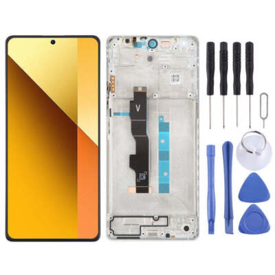 OEM LCD Display Touch Screen Digitizer + White Frame For Xiaomi Redmi Note 13 5G