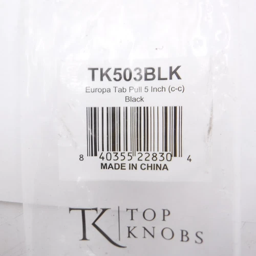 3 Pack Top Knobs Europa Tab Pull 5" C-to-C Black - Picture 3 of 3