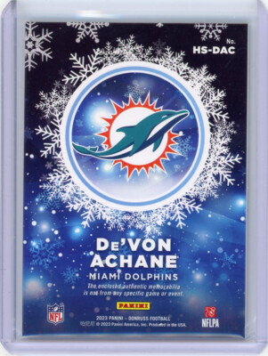 Devon Achane Donruss 2023 Holiday Sweater Patch RC MIAMI DOLPHINS