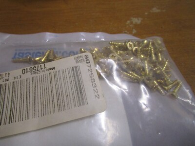 #4-22x 1/2'' Flat Head Phillips Sharp Point Plain Finish Brass Wood Screw QTY 100