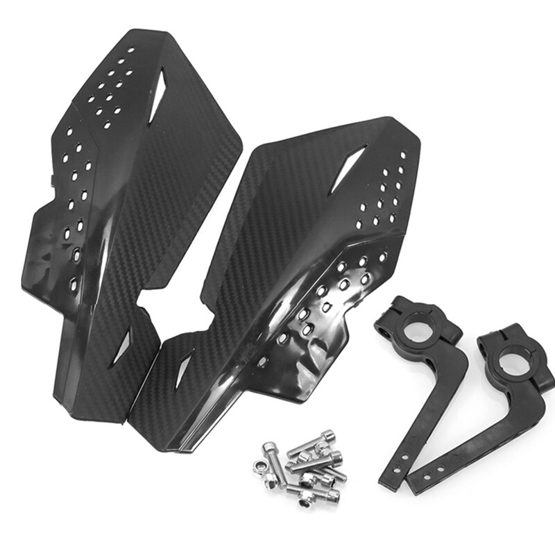 22mm Carbon Fiber Look Motorcycle Handlebar Hand Guards Protector Cover Black
