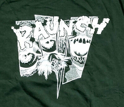 Vintage T-Shirt RAUNCH by Pushead Glow in Dark Gildan Green Vintage T-Shirt RAUNCH by Pushead Glow in Dark Gildan Green