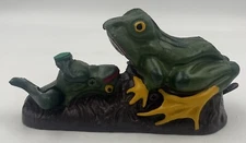 VINTAGE CAST IRON COIN LEAPING JUMPING FROG MECHANICAL BANK Doorstop 8”