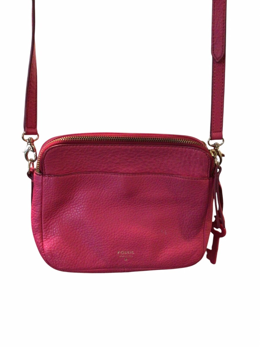 Fossil Sydney Pink Fringe Crossbody Bag Purse Bubblegum Pink