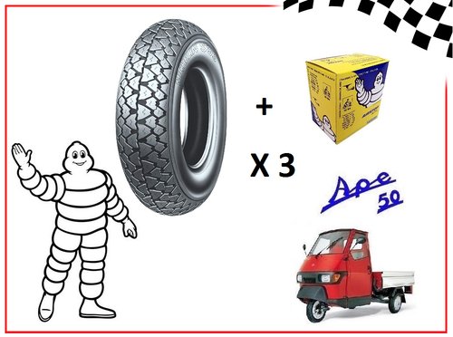 Deestone 3 Pneumatici 100/90-10 Compatibili Con Piaggio Ape 50 Moto - Foto 7