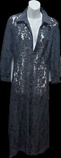 Zara Black Lace Collared Button Front 3/4 Sleeve Maxi Duster Dress ~ M M3020