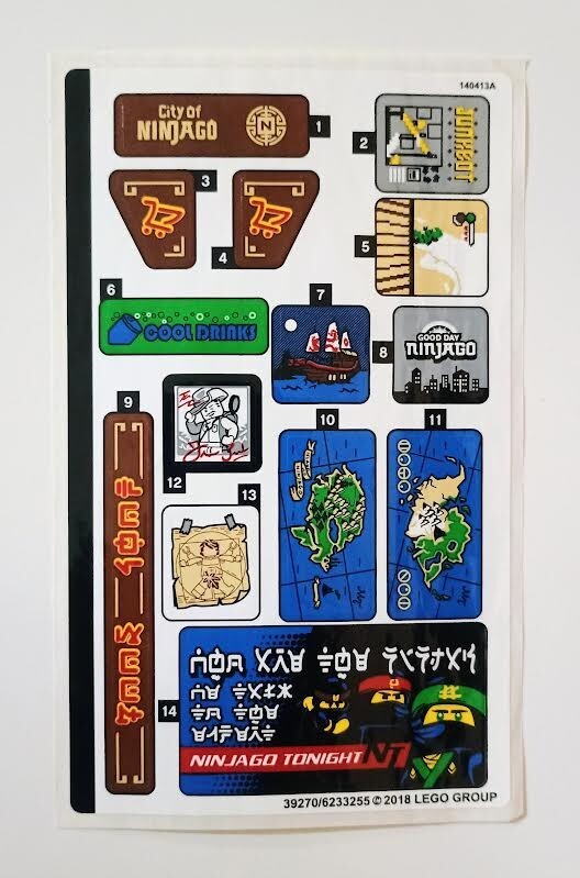 LEGO 70657 NINJAGO City Docks Original Sticker Sheet 2 - Authentic
