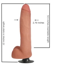 Huge Dildo Thick Girth Dong Large Suction Cup Realistic VIBRATING Big Giant Cock