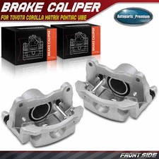 Pair Front Brake Calipers with Bracket for Toyota Corolla Matrix Pontiac Vibe