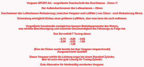 70ccm TUNING ZYLINDER VERGASER KIT SET für RIEJU RR 50 RRX 50 RST 50 GELB - Bild 5 von 12