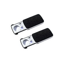 2 PCS - 30X 60X 90X Coin Jewelry Loupe Magnifier Magnifying Glass Microscope