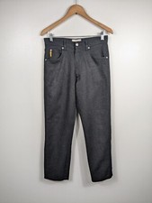 Vintage Giorgio Armani Jeans Gray Slacks Blue Jean Style Logo Size 31 Trousers
