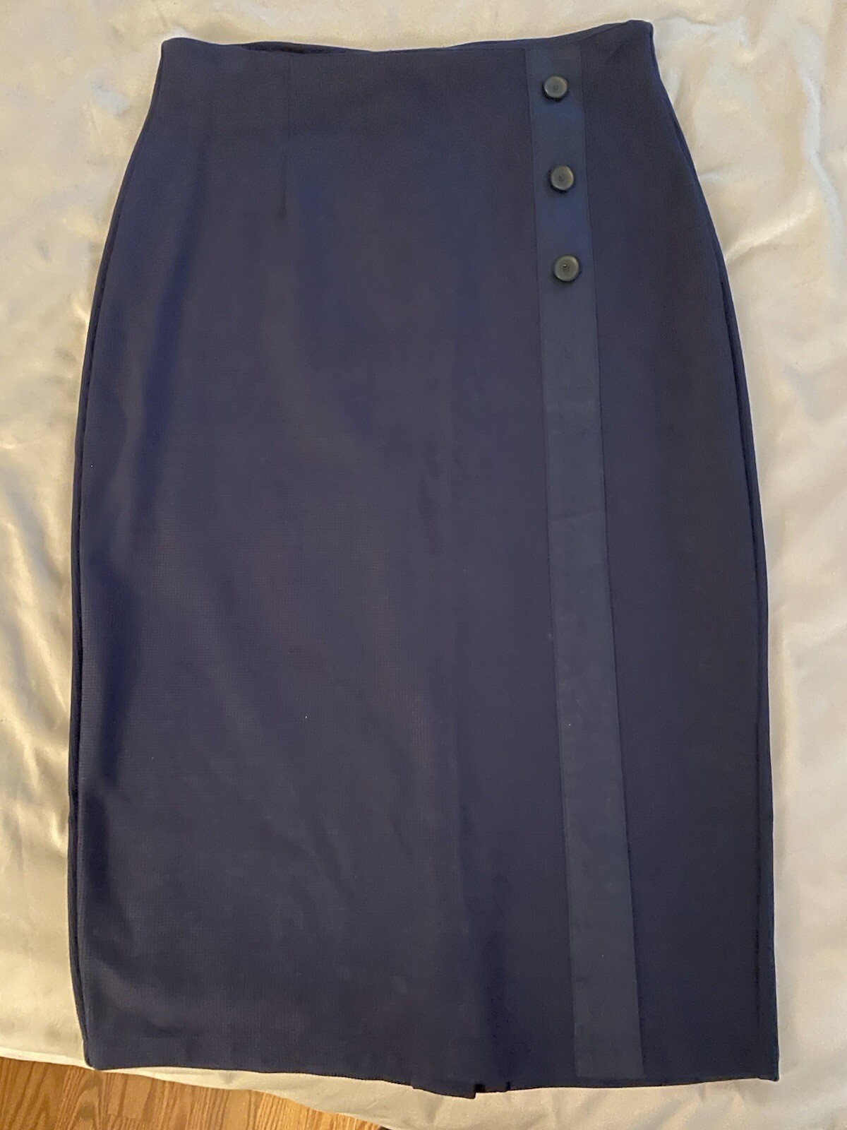 Halogen Womens Size XS  Skirt  Blue Front Side Button Design w/ Back Split