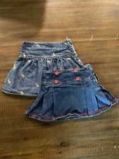 Gymboree Girls Denim Pleated Skirts Lot of 2, Size 6