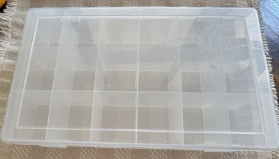18 Compartment Plastic Storage Box Tray Bin Sorter - 11x7x1.5 inches MINT