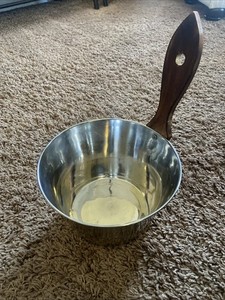 Sauna Bucket Stainless Steel 1 Gallon Wood Handle Up Cycle Planter