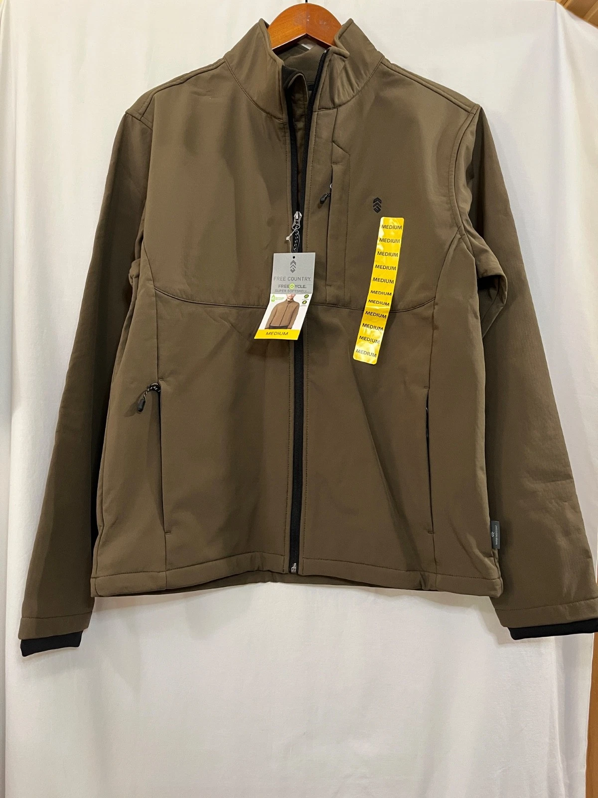 Free Country Men's Super Softshell 3-Layer Jacket Jet Saddle Size M NEW