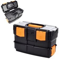 Werkzeugkoffer leer doppelt stapelbar Toolbox Werkzeug Angel Box Kiste Kasten 35