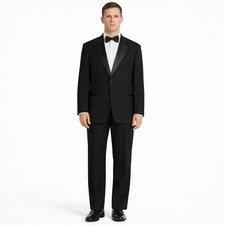 Giorgio Armani Mens Black Tuxedo Size 43R Vintage 90's Neiman Marcus Suit Mani