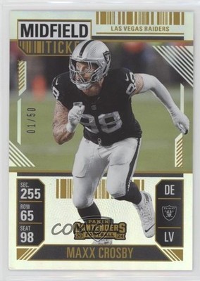 2024 Panini Contenders Midfield Ticket 1/50 Maxx Crosby #52 0h2m