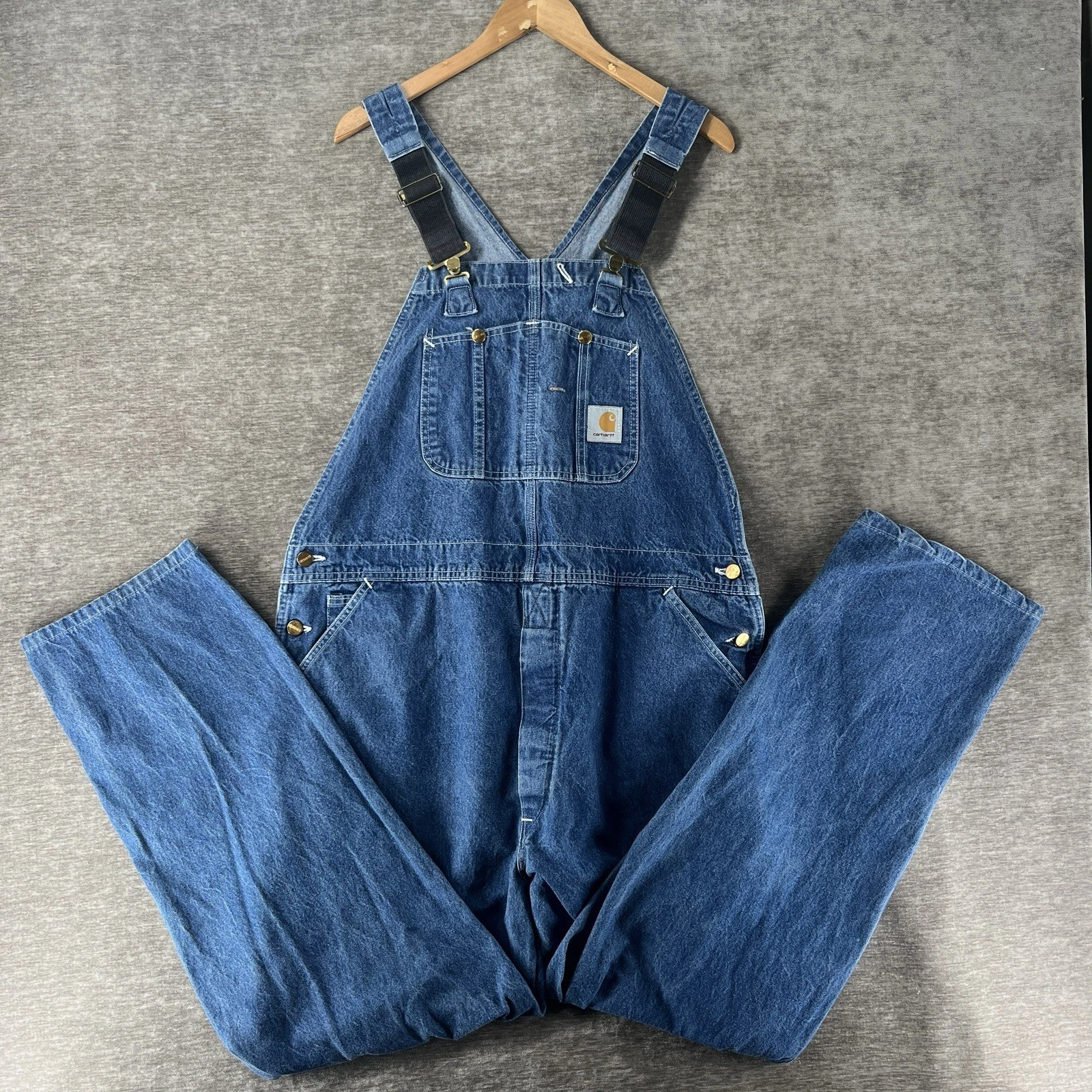 Carhartt R08 DNM Men's Denim Bib Overalls Unlined 42x34 (40x31) Carpenter Jeans
Opens in a new windo