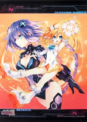 Hyperdimension Neptunia VII B2 Tapestry Purple Heart Orange Heart 28x51in