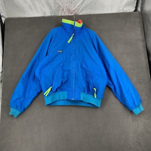Columbia, Columbia Vintage Mens Fleece Lined Radial Sleeve Bomber Ski Jacket Blue Medium
