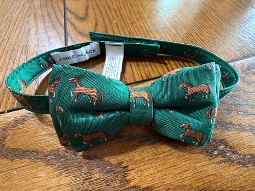 Janie and Jack The Painter Green Horse Bowtie EUC Boys Adjustable Size 6 And Up
