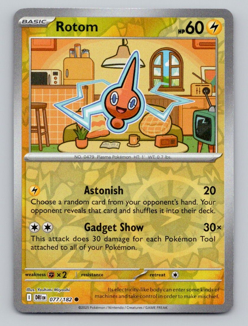 Rotom 077/182 Common Destined Rivals Pokemon Reverse Holo Near Mint