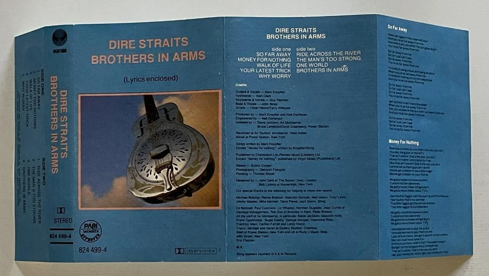 Dire Straits Brothers In Arms Cassette Tape TESTED Vertigo Philippines (1985) - Image 4 of 4