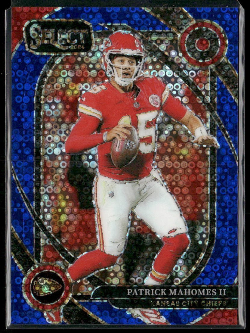 2024 Panini Select Patrick Mahomes II Club Level Blue Disco Prizm /25 #223