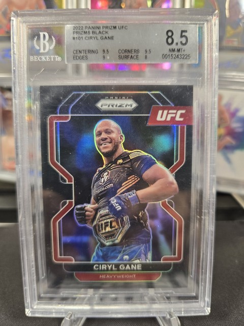 2022 UFC Ciryl Gane 1/1 True Black Prizm BGS 8.5
