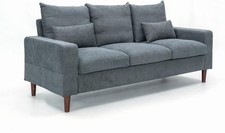 3 Seater Fabric Sofa Couch with Reversible Cushions Modern Small Apartment