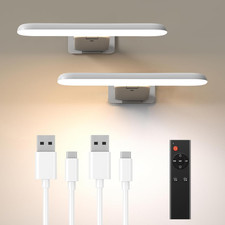 2 Pack Picture Lights for Wall, Rechargeable LED Picture Light Battery Operated