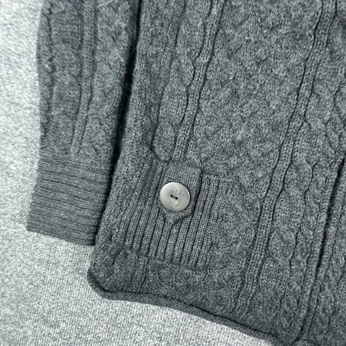Aran Crafts Sweater Womens Small Gray Merino Wool Cardigan Made In Ireland - Picture 3 of 11