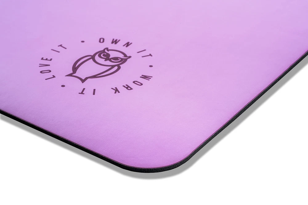 Extra Thick 6mm Yoga Mat for Exercise and Pilates in Purple Elephant-Natur Design
