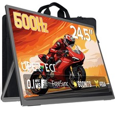 24.5" QLED 500Hz 1080P Portable Monitor DP1.4 USB C HDMI Display VESA Mountable