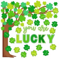 99 Pcs St. Patrick's Day Tree Bulletin Board Decoration Green Shamrock Clover T