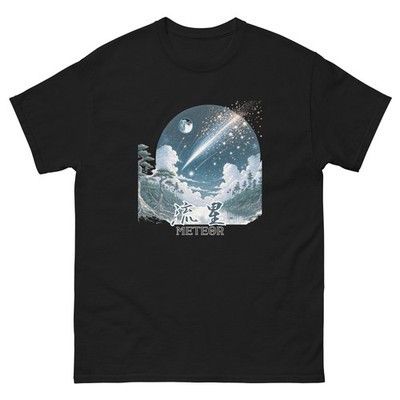 METEOR T-Shirt Japanese Kanji Falling Star Graphic Tee Unisex Ukiyo-e Style