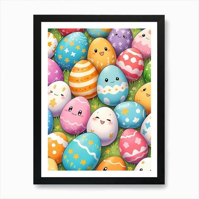 Muster Ostereier Kunstdruck gerahmt Wandbild Poster Leinwanddruck Bild