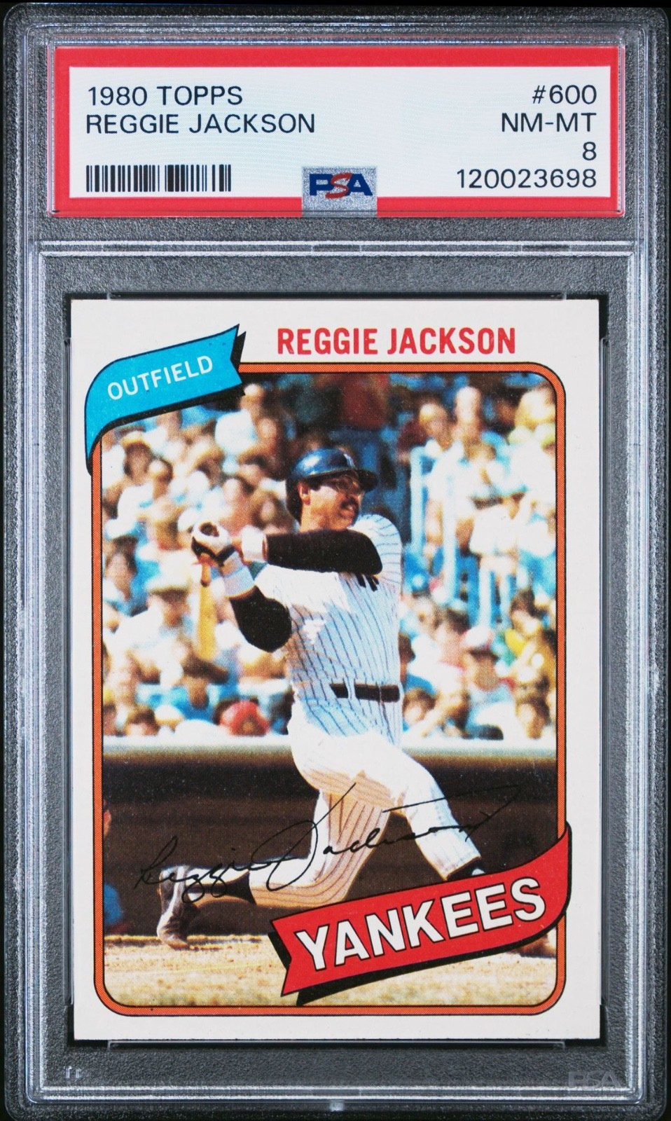 1980 Topps Baseball #600 Reggie Jackson PSA 8