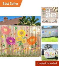 12Pcs Large Sunflower Flower Stencils for Painting on Wood Fence, 14 Inch