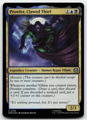 Prowler, Clawed Thief 138 Marvel's Spider-Man Magic: The Gathering Foil NM