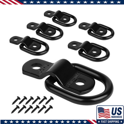 D-Ring Tie Down Anchors Hooks Trailer Truck Bed Bracket Enclosed Points Pickup C