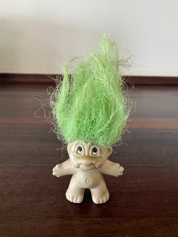 Vintage DAM Troll Doll 3” Green Hair 1989
