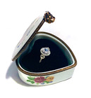 France French LaGloriette Limoges Trinket Ring Box Heart Peint Main Limoge — photo 2