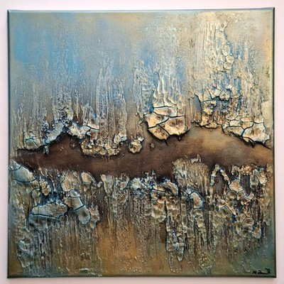 N. Rönsch Abstrakt MALEREI Kunst Original BILD Gemälde MODERN Unikat 5ocm X 5ocm