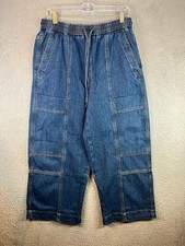 Me EM Jeans Women 6 Blue High Rise Wide Leg Flare Medium Wash Stretch Denim